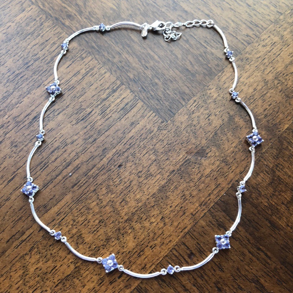 Monet Purple Stone and Silver Necklace